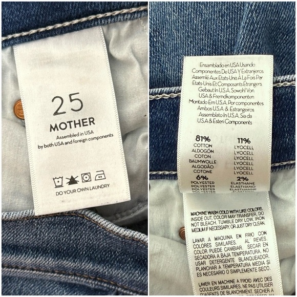 MOTHER High Rise Stretch Denim Ankle Crop Step Fray Hem Bootcut Leg Jeans 25 - Picture 10 of 12